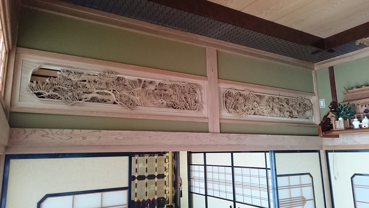 彫刻らんま 松竹梅 3寸厚】 | 家具納入事例・お客様の声 | 石崎家具店