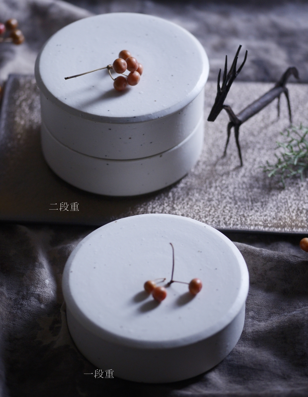 藤田千絵子｜みかげ 重箱｜作家もの和食器通販通販 IVORY