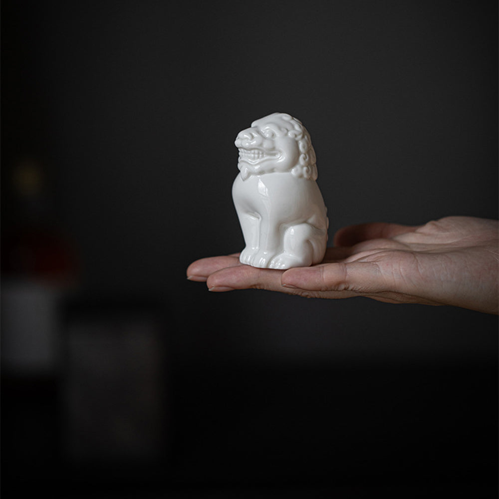 1匹のみ】IwaiLoft 獅子の置物 白獅子 白盛 陶磁器 家の守り神 魔除け