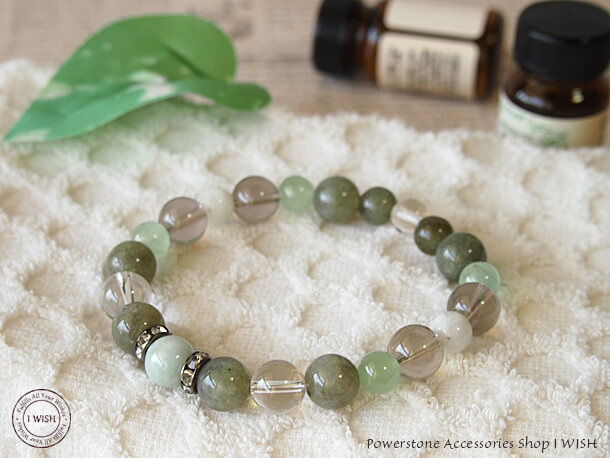 パワーストーン ブレスレット ラブラドライトとスモーキークォーツの