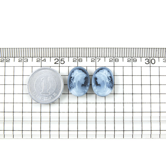 カメオ ルース Sサイズ ( 1ペア ) ( ストーンカメオ、メノー、めのう