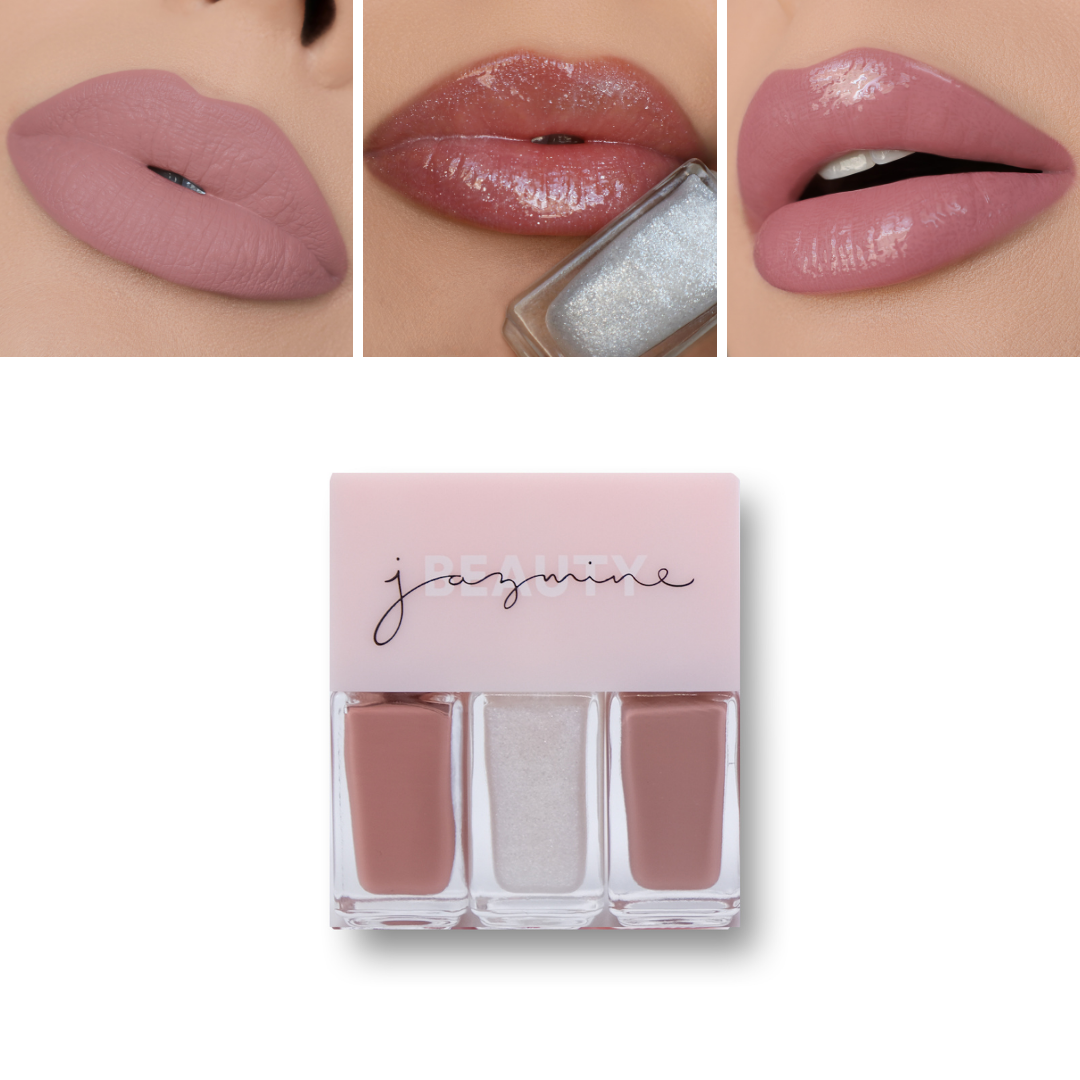 Lipstick & Gloss Lip Trio | Jazmine Beauty
