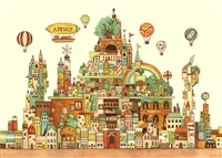 EPO-71-990s 西村典子 Art Puzzle Collection 空想の街 画材の王国 500