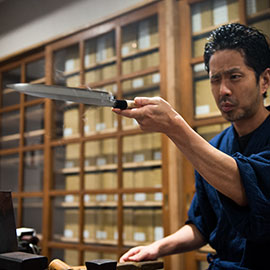 青二 ダマスカス】牛刀 | 包丁通販なら明治33年創業の大阪 堺の實光