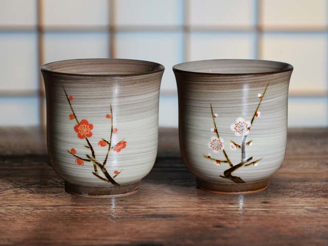 長崎無形文化財！こだわりの睦揃（夫婦茶碗セット）紅梅白梅 - JTOPIA