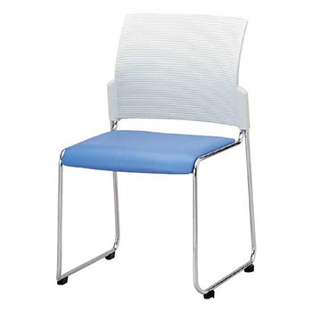 FC-88VW-BL ニシキ工業 スタッキングパイプチェアー 背樹脂ホワイト 座