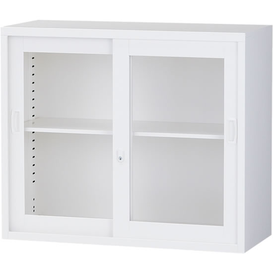 ALZ-G32 ガラス引戸書庫 上置用 ホワイトの通販【法人オフィス家具の