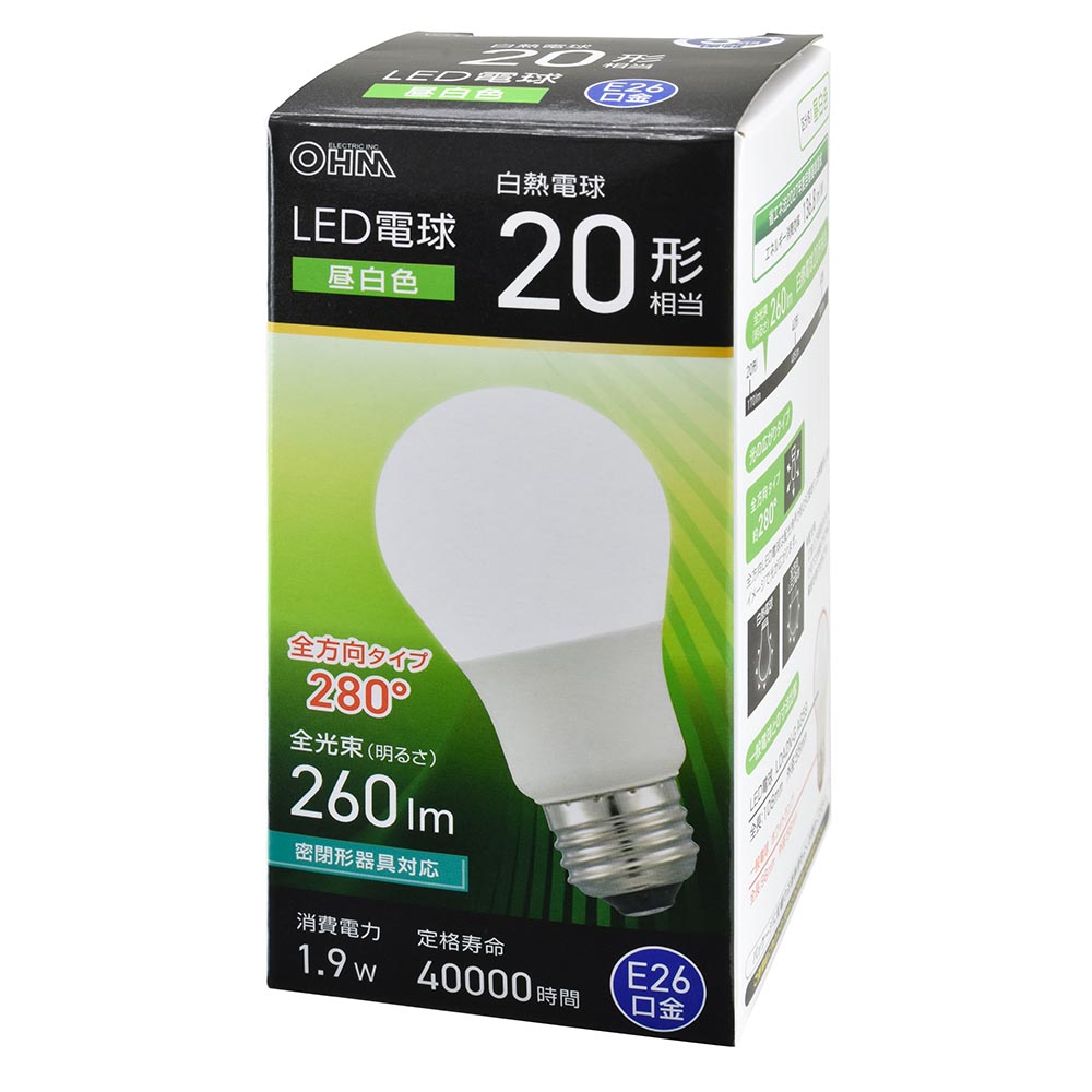 LED電球 E26 20形相当 昼白色 [品番]06-5452｜株式会社オーム電機