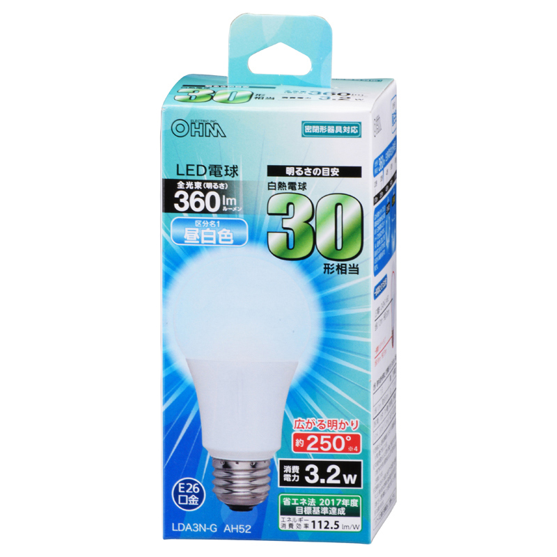 LED電球 E26 30形相当 昼白色 [品番]06-0602｜株式会社オーム電機