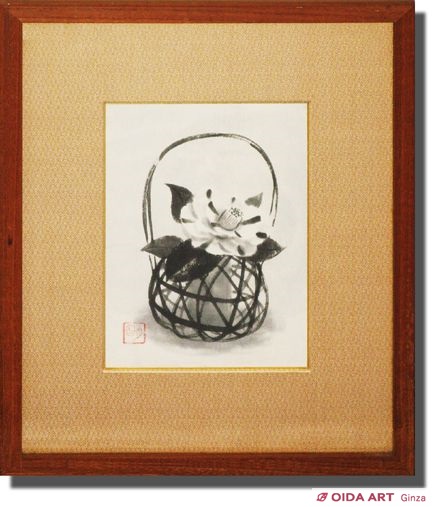 穐月明 籠の椿 | 絵画など美術品の販売と買取 | 東京・銀座 おいだ美術