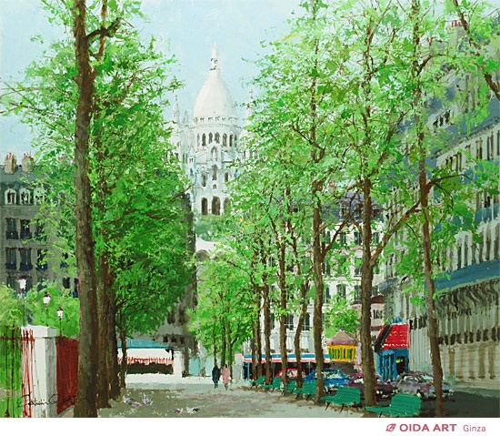 小田切訓 モンマルトルの並木 | 絵画など美術品の販売と買取 | 東京