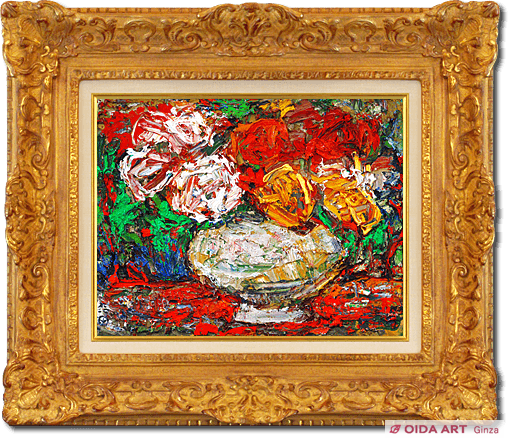 森田茂 薔薇 | 絵画など美術品の販売と買取 | 東京・銀座 おいだ美術