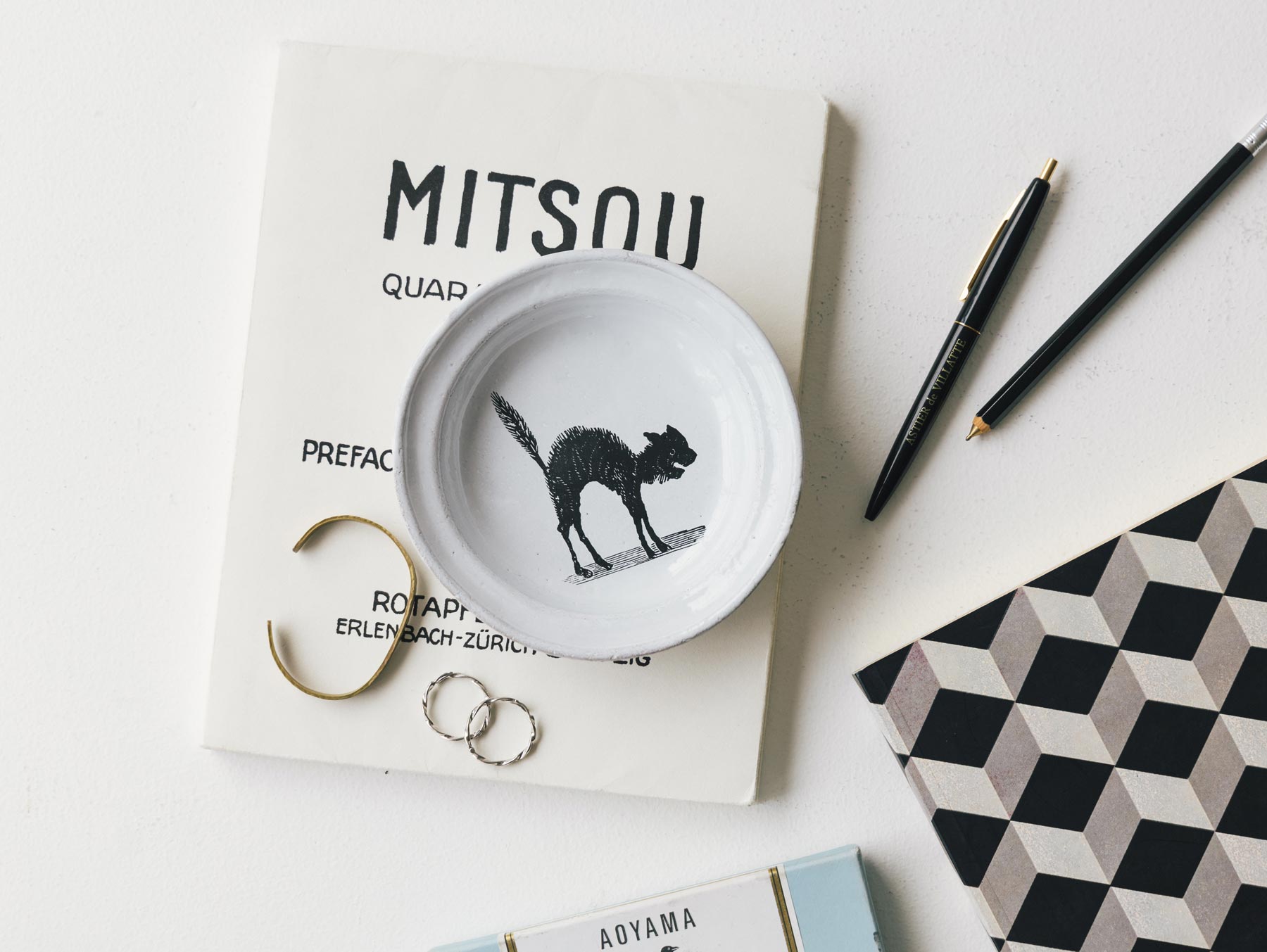 Astier de Villatte John Derian ディッシュ アーチキャット｜皿・器