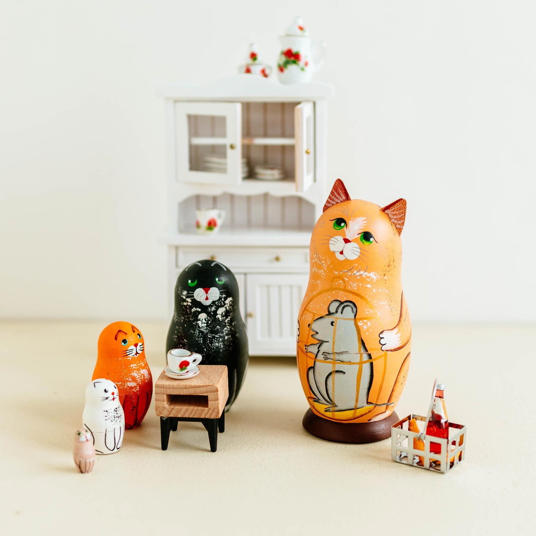 マトリョーシカ 猫 ニコラエヴァ 家族 赤ちゃん マトリョーシカ 猫