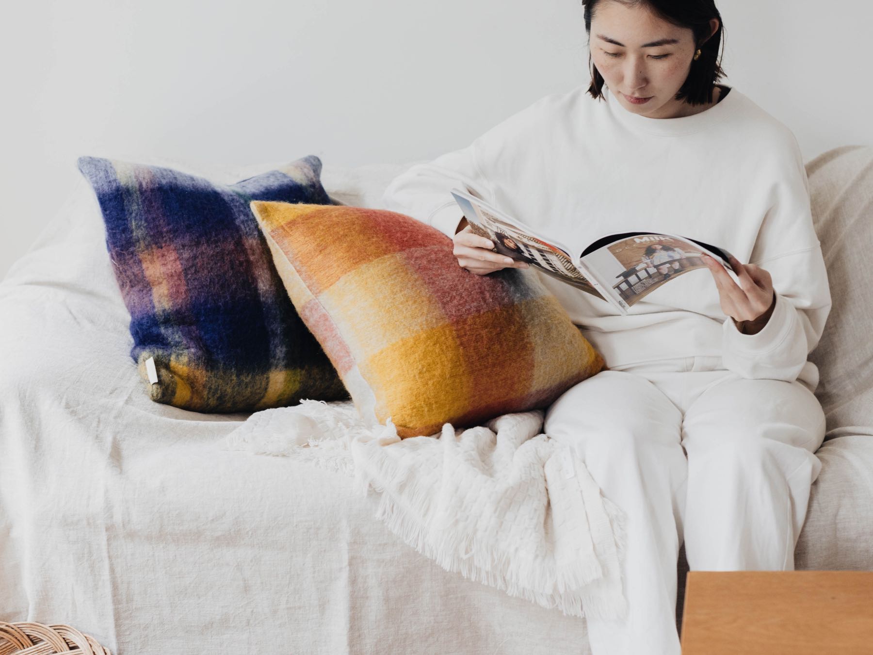 オリジナル・チェッククッションカバー｜クッション｜オルネ ド