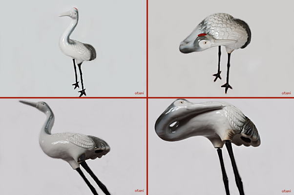 信楽焼13号鶴一対縁起置物の販売