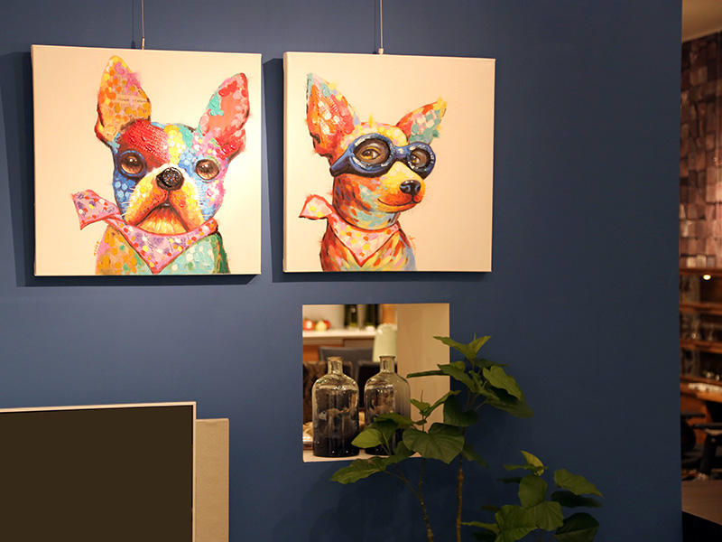 ブルドッグ (スカーフ) 60×60cm - アート・インテリア絵画の通販