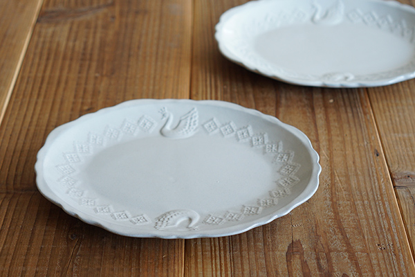 よしざわ窯 白鳥のプレート｜和食器の通販 monsen