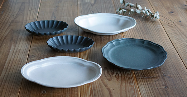 よしざわ窯 ホワイト 木瓜皿｜和食器の通販 monsen