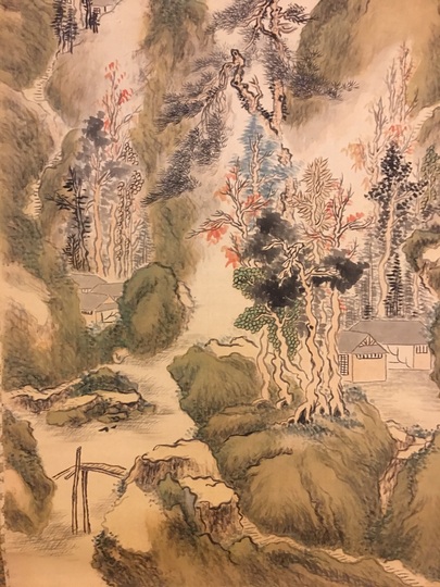 長井雲坪 青緑山水図｜古美術・掛け軸の販売・買取・鑑定-松本松栄堂