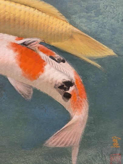 山下関城 双鯉｜古美術・掛け軸の販売・買取・鑑定-松本松栄堂