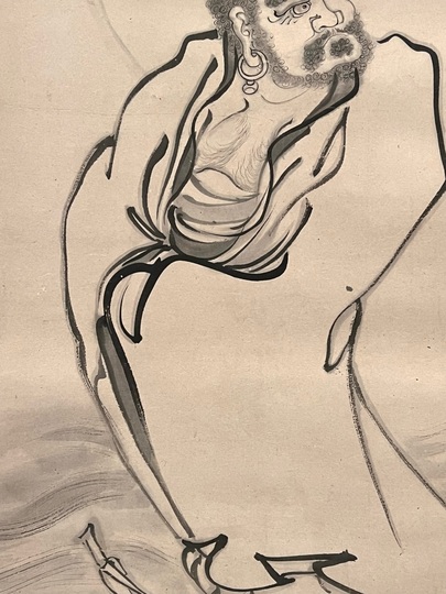 東皐心越 達磨図｜古美術・掛け軸の販売・買取・鑑定-松本松栄堂