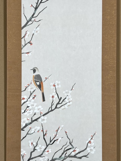 福田平八郎 白梅上鶲｜古美術・掛け軸の販売・買取・鑑定-松本松栄堂