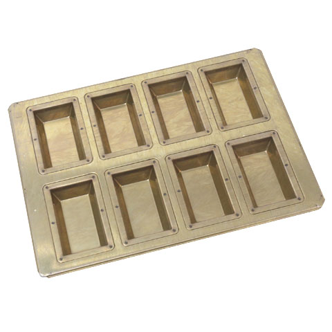 MS シリコン加工 黄金色 フィナンシェ天板 8個用 型 お菓子型
