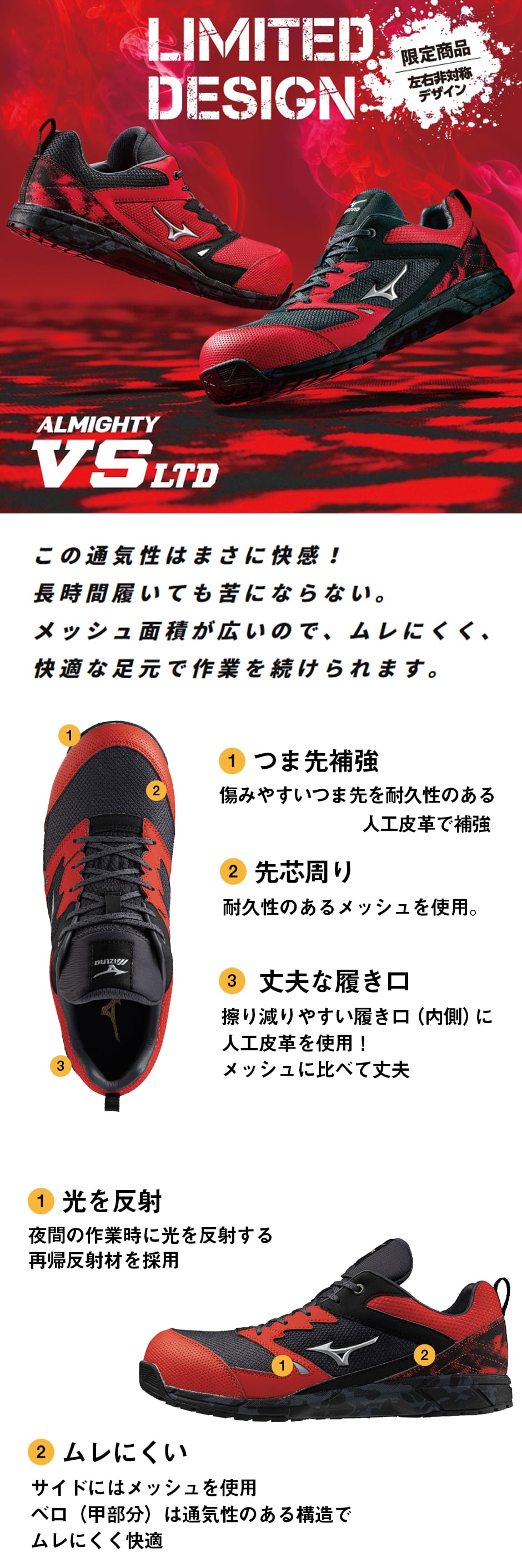 安全靴 ミズノ 新作 オールマイティ VS MIZUNO 新作 限定 2024年 紐靴