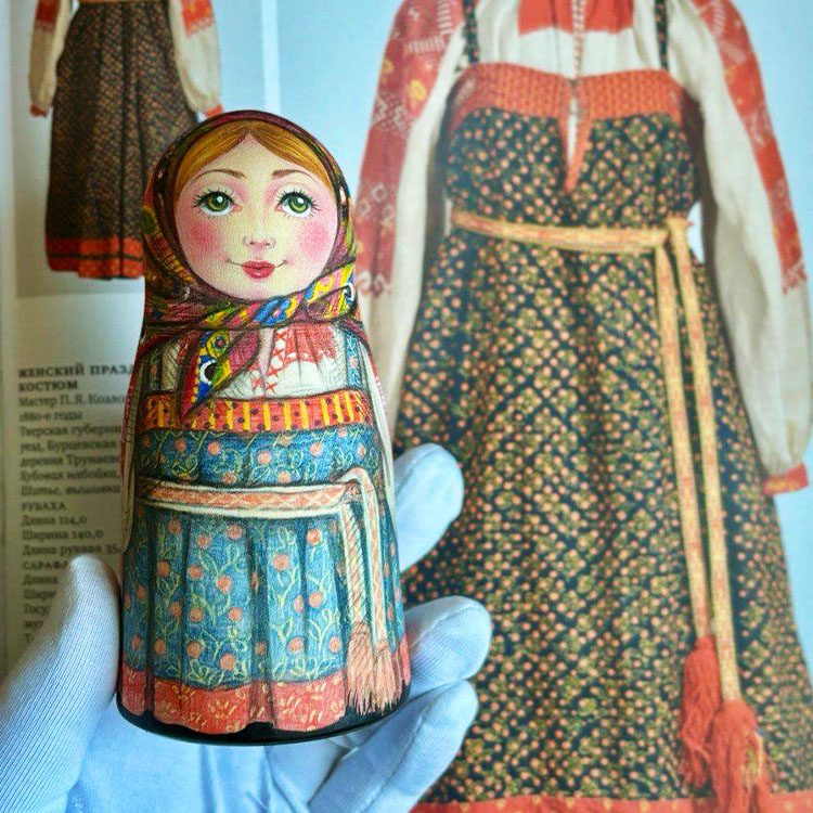 ロシア雑貨店マリンカ / タチアナ・オレニコワ作マトリョーシカtok001-3p