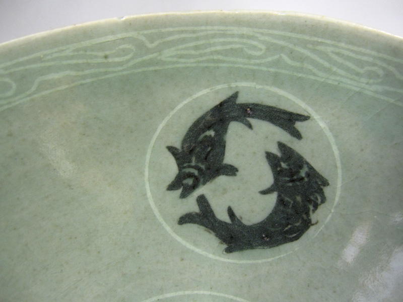 高麗青磁 象嵌魚文鉢 茶碗 李朝 陶磁器 韓国 朝鮮 茶道具