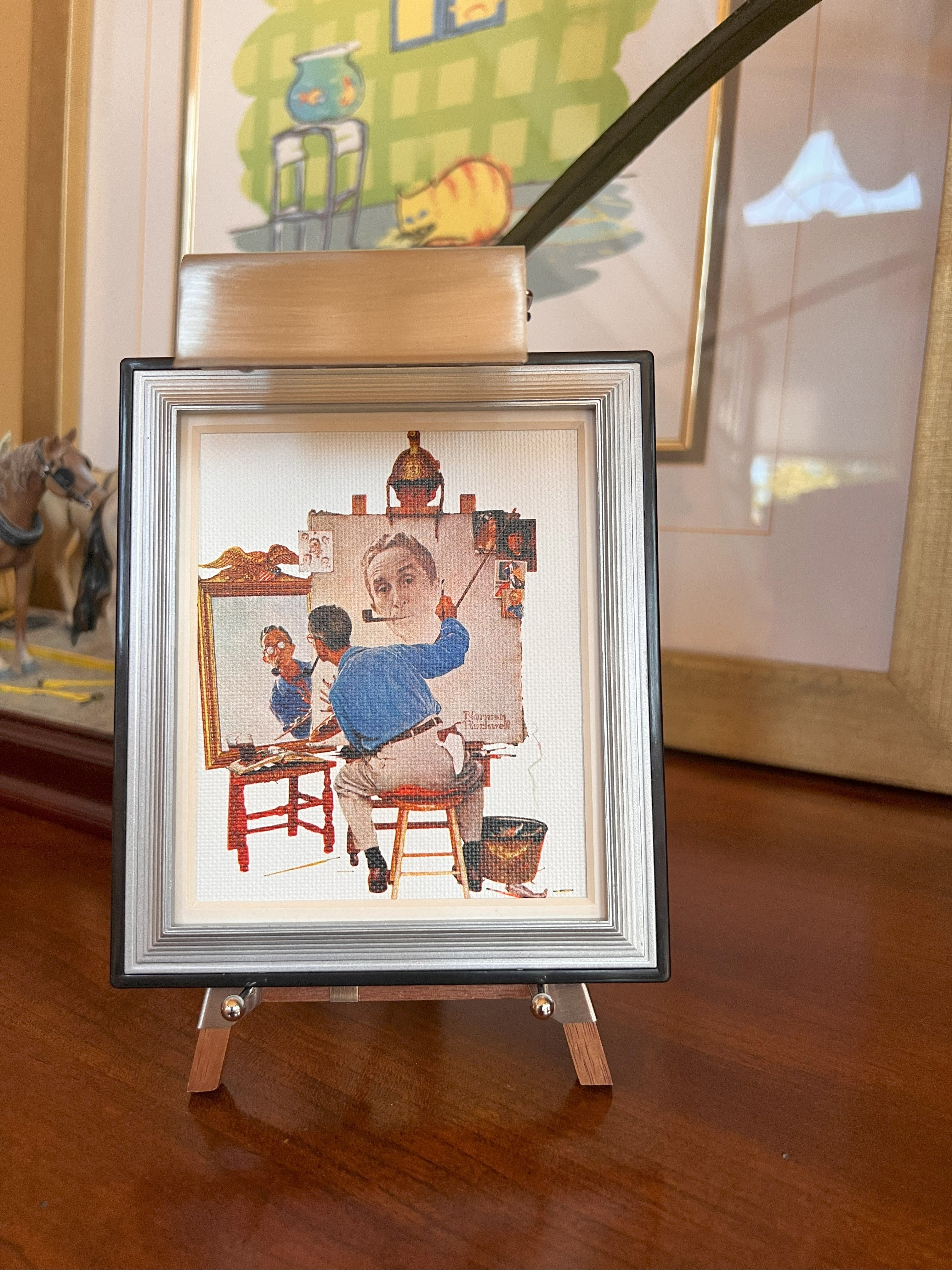 Triple Self Portrait. The Saturday Evening Post cover by Norman Rockwe