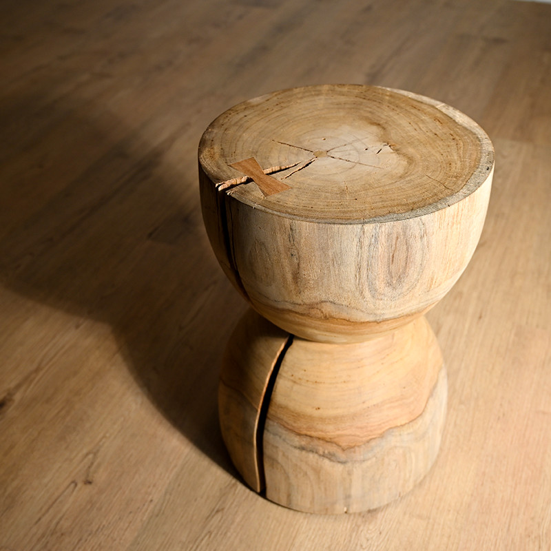 チーク材 無塗装 ラウンドスツール 丸型 C490XXを激安で販売する京都の