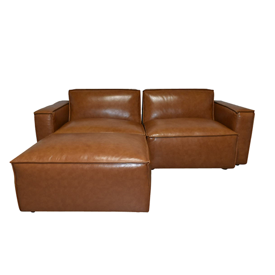 カウチソファZM890【送料・開梱設置無料】ブラウンレザー | NOCE