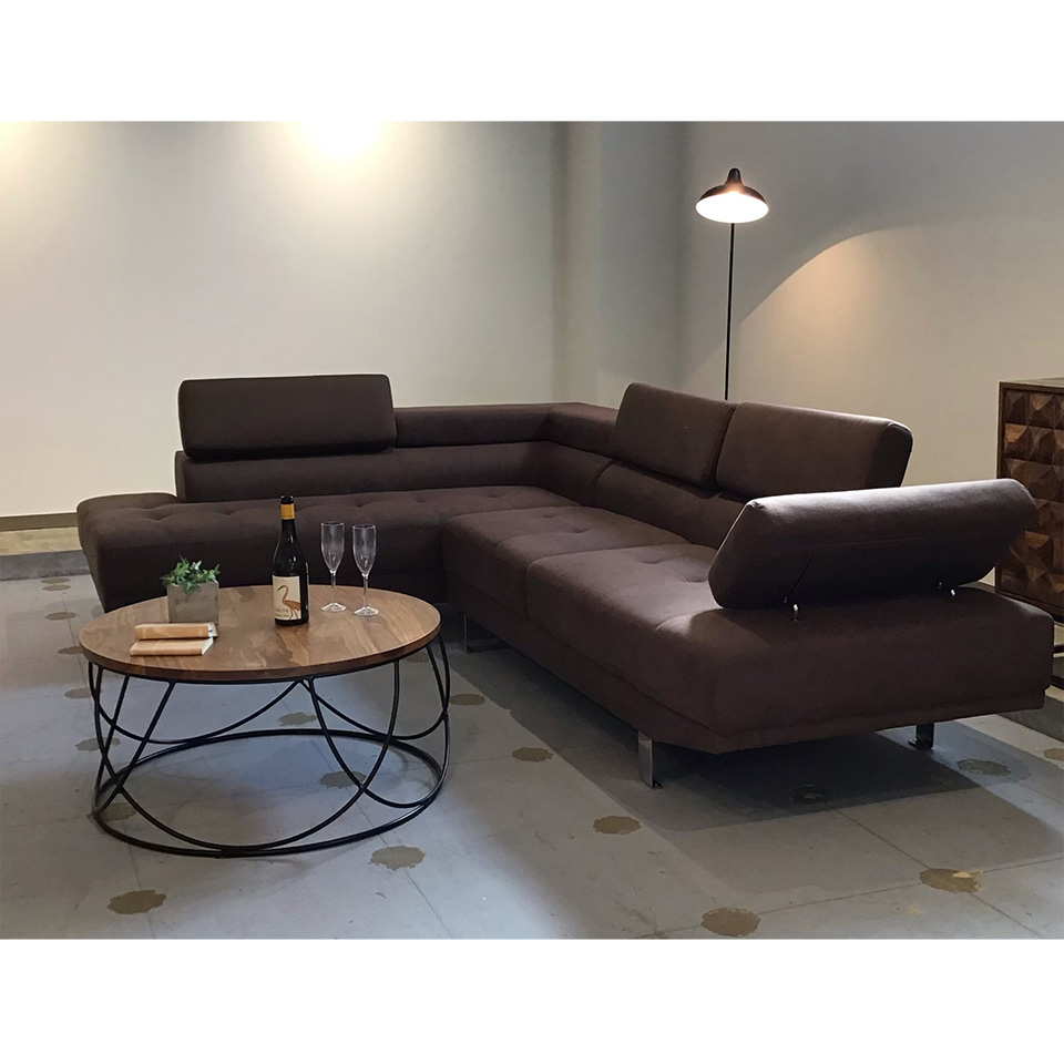 L字ソファ712A (L)【送料・開梱設置無料】マットブラウン | NOCE