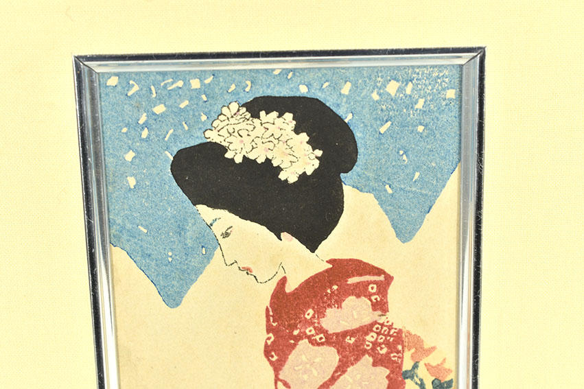 竹久夢二版画額「春の雪」 | Natsume Books