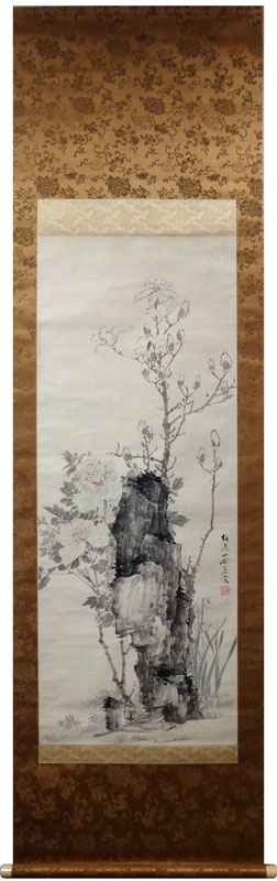 山本梅逸 富貴玉蘭図/掛け軸 絵画の買取.販売.表装/長良川画廊