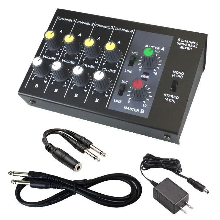 8chマイクミキサー NZ-MX18 混合ケーブル・ACアダプター付属