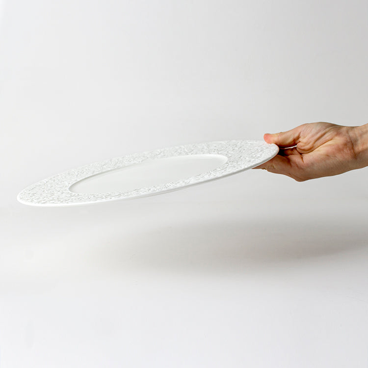 nikko食器｜内藤新平｜EMBOSS 29cmショープレート｜FLOWER DANCE