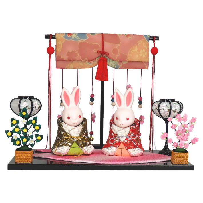木目込人形 ひな人形 立雛 うさぎ雛_花菱【人形堂】