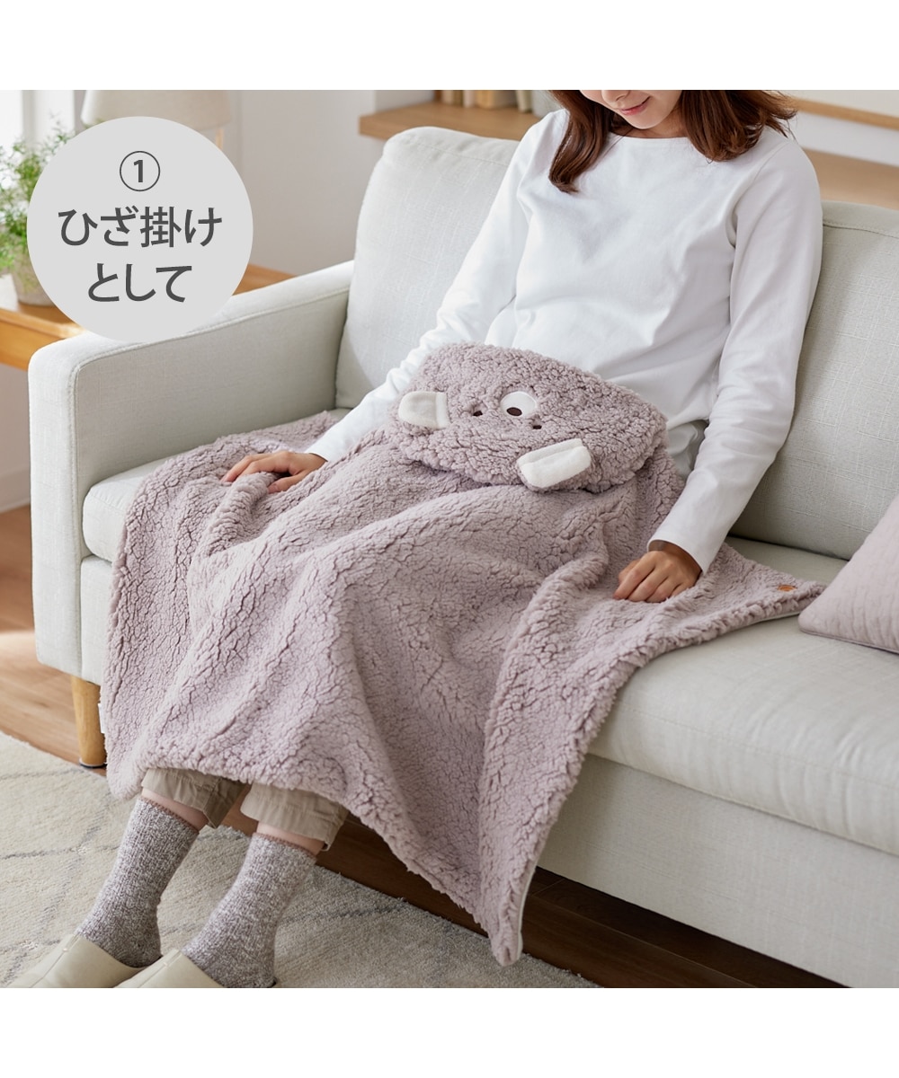 コンパクト5WAYひざ掛け モコモコアニマル 通販【ニッセン】