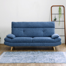 リラックスタイムにぴったり ハイバックソファ 2人掛け ブルーの詳細