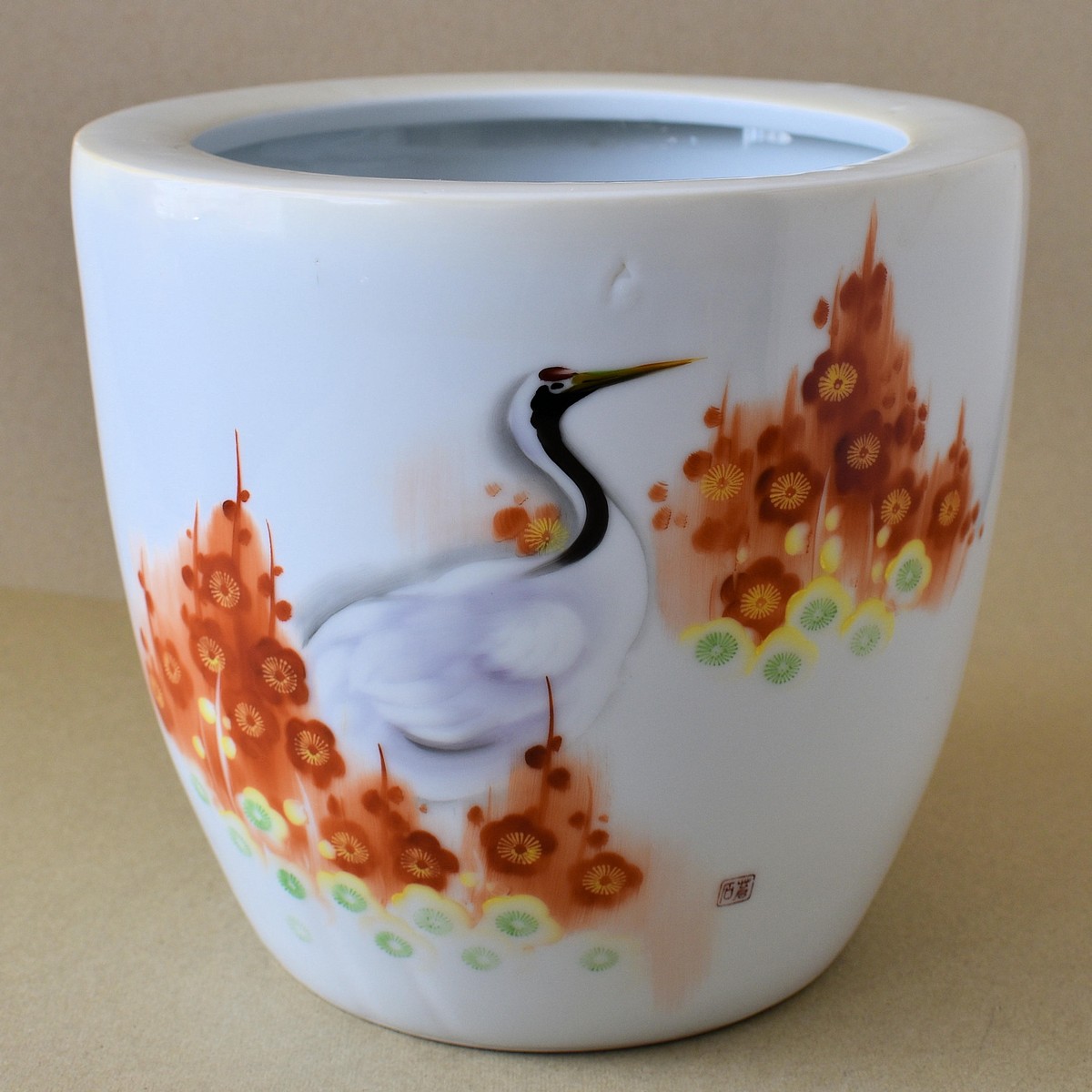 火鉢と炭道具の販売 骨董 斎明堂 / 染付火鉢