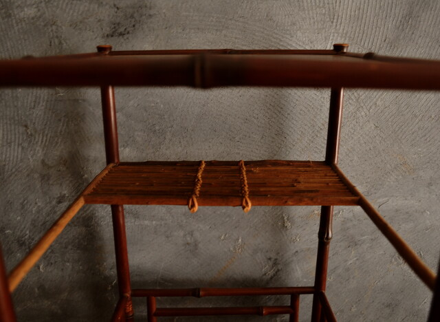 綾瀬棚 煎茶道 煎茶 茶器 棚 黒竹 古竹