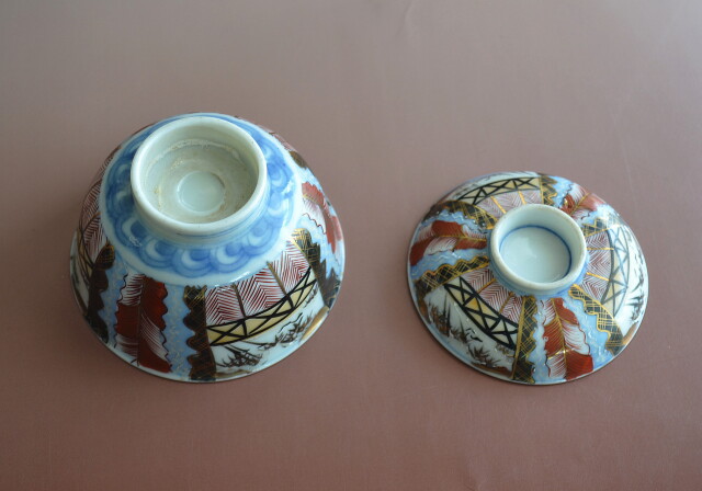 Antique Sam's Collection 色絵蓋付茶碗 五客組