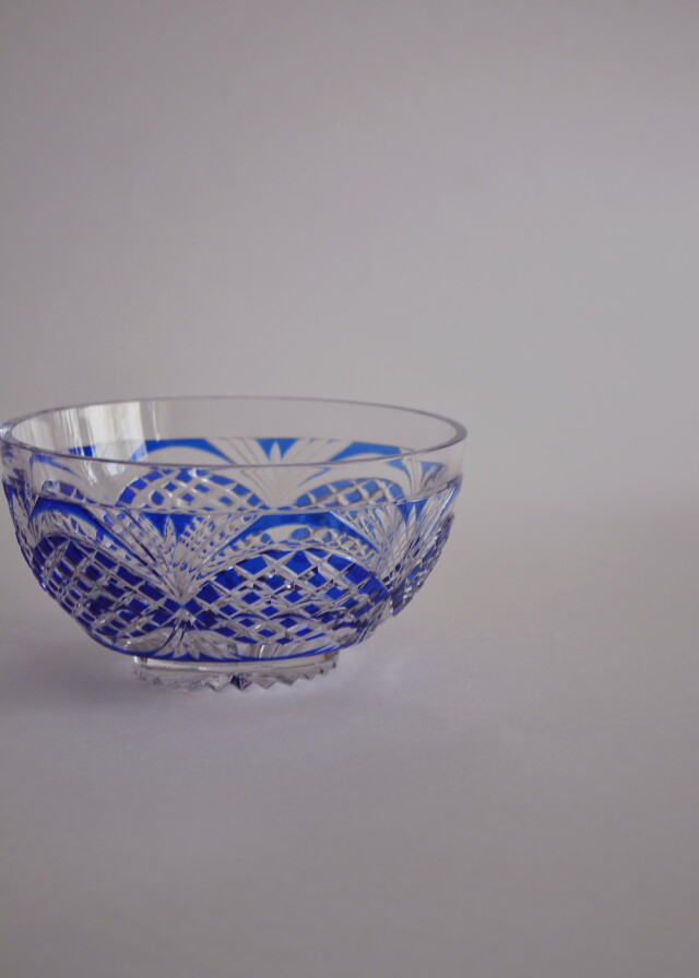 薩摩切子 カメイガラス 江戸切子鉢 148mm