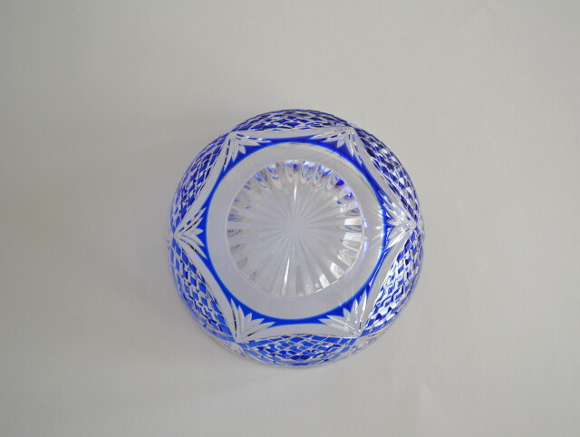 薩摩切子 カメイガラス 江戸切子鉢 148mm