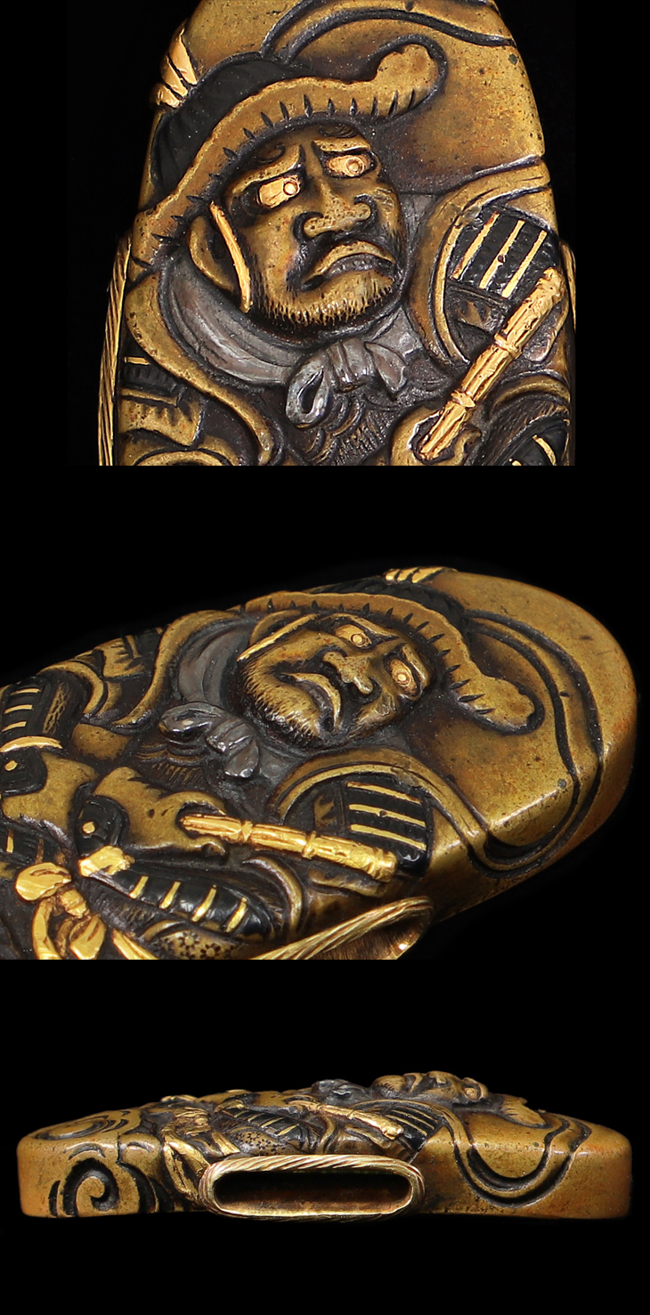 縁頭：韋駄天図 Fuchigashira:Idaten Zu