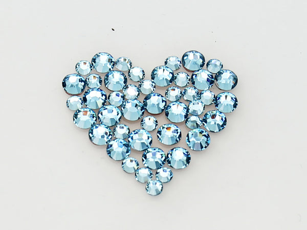 スワロフスキー ハート型デコシート(Hotfix) 19×21mm- 2-ライン
