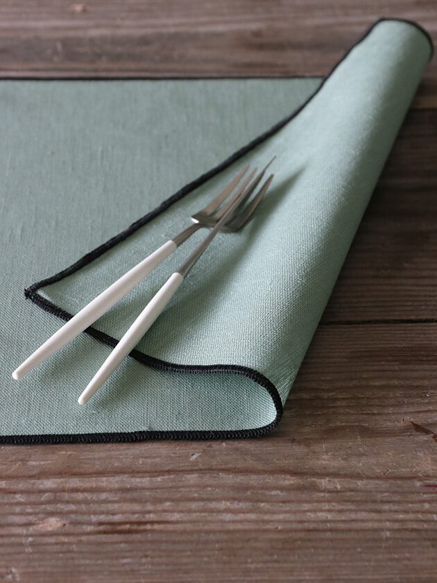 Haomy ハオミー リネンプレースマットBorgoミント35x48cm ランチョン